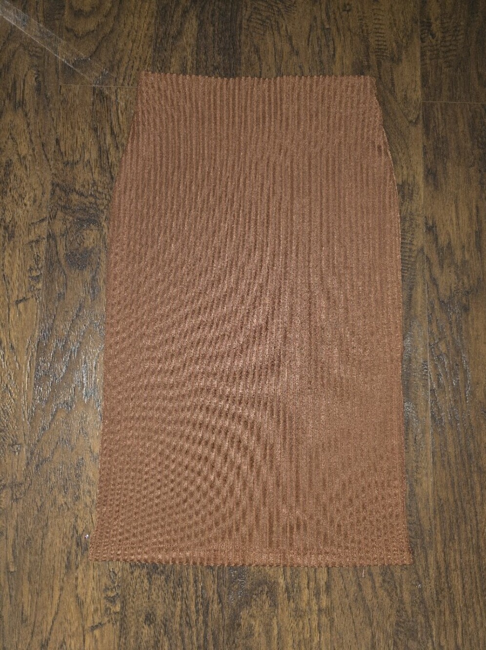 Ribbed Pencil Skirt in Rust Brown - Urban Coco